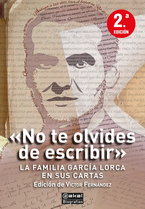 Portada de «"No te olvides de escribir"», de Federico García Lorca, Vicenta Lorca Romero