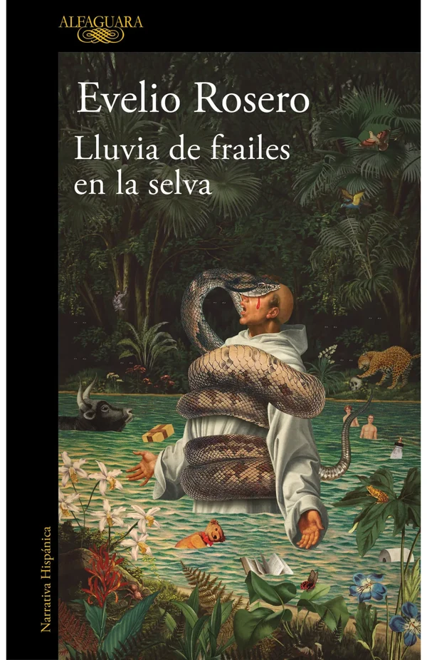 Portada de «Lluvia de frailes en la selva», de Evelio Rosero