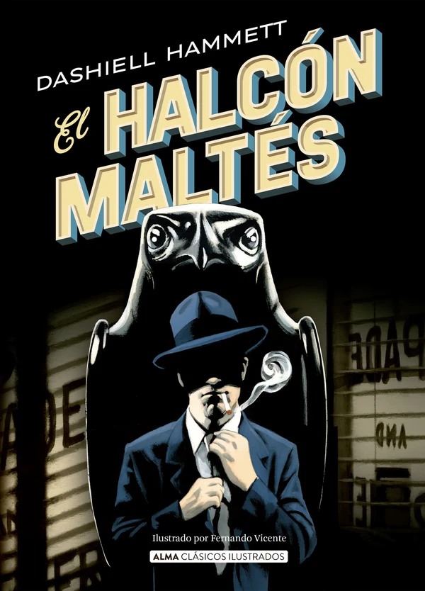 Portada de «El halcón maltés», de Dashiell Hammett