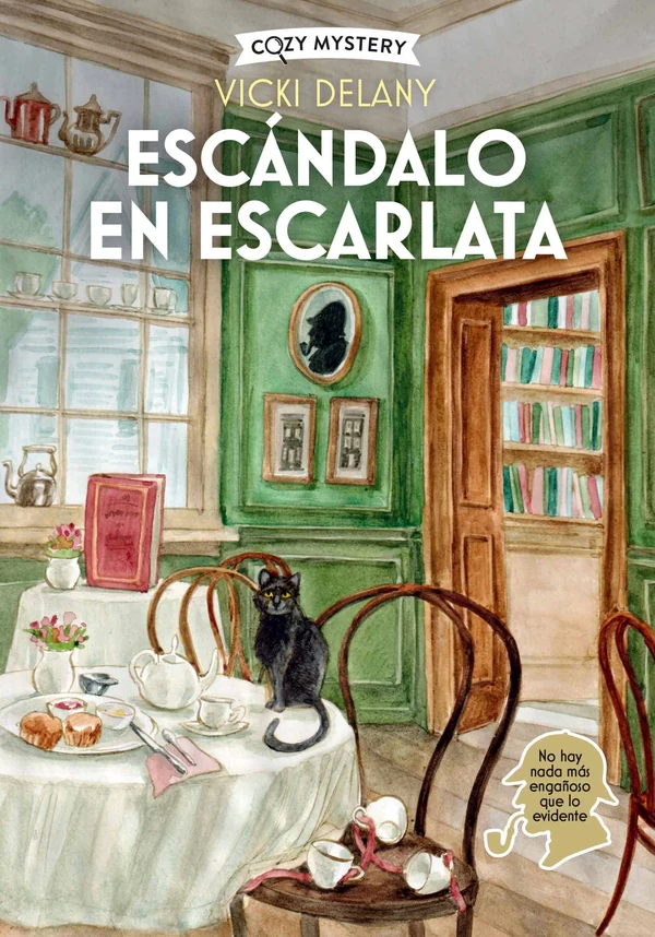 Portada de «Escándalo en escarlata», de Vicki Delany
