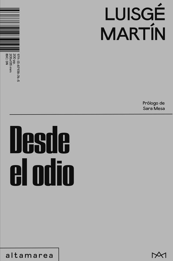 Portada de «Desde el odio», de Luisgé Martín