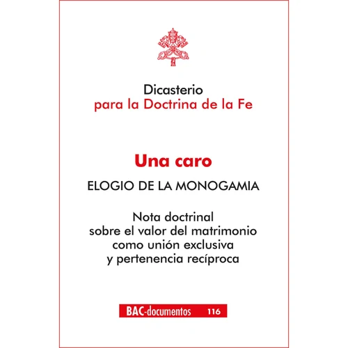 Portada de «Una caro. Elogio de la monogamia», de Dicasterio Para La Doctrina De La Fe