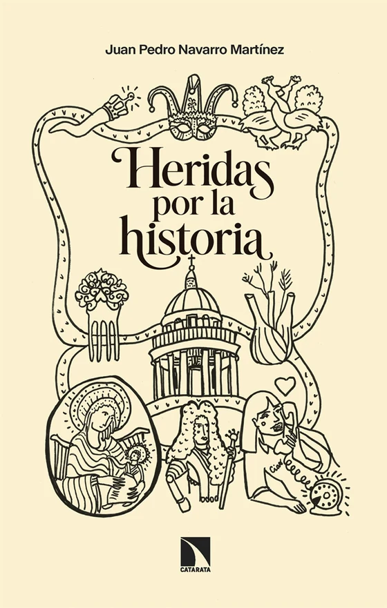 Portada de «Heridas por la historia», de Juan Pedro Navarro Martínez, Carla Boserman, Patricia González Gutiérrez, Mikel Herrán Subiñas, Tommaso Scaramella, Mónica Morado Vázquez, Lidia García García