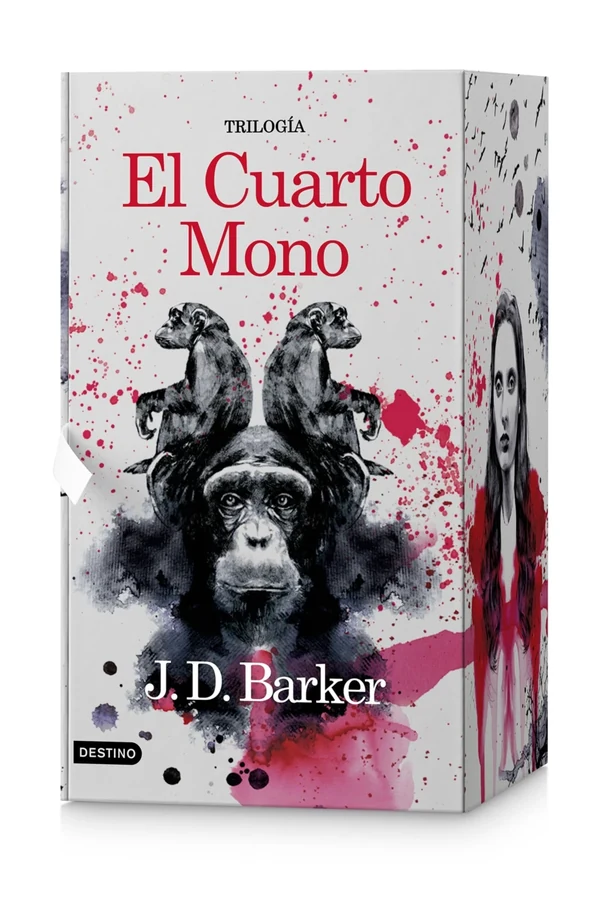 Portada de «Cofre Trilogía El Cuarto Mono», de J.D. Barker