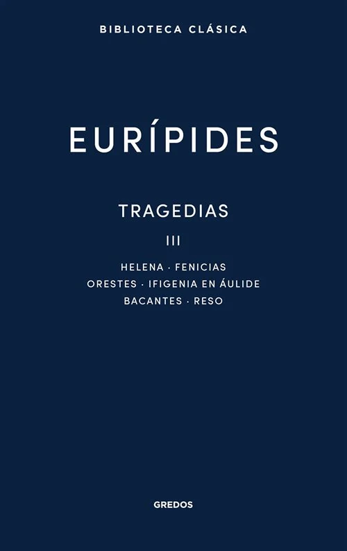 Portada de «Tragedias III», de Eurípides