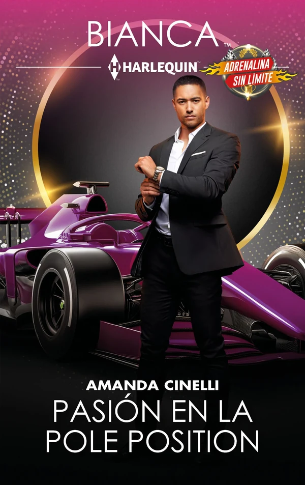 Portada de «Pasión en la pole position», de Amanda Cinelli