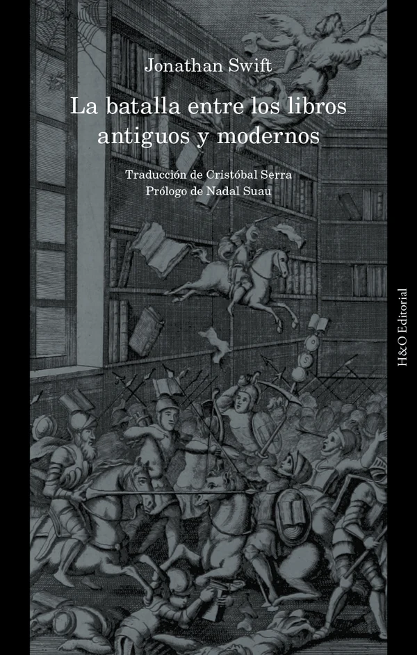 Portada de «La batalla entre los libros antiguos y modernos», de Jonathan Swift