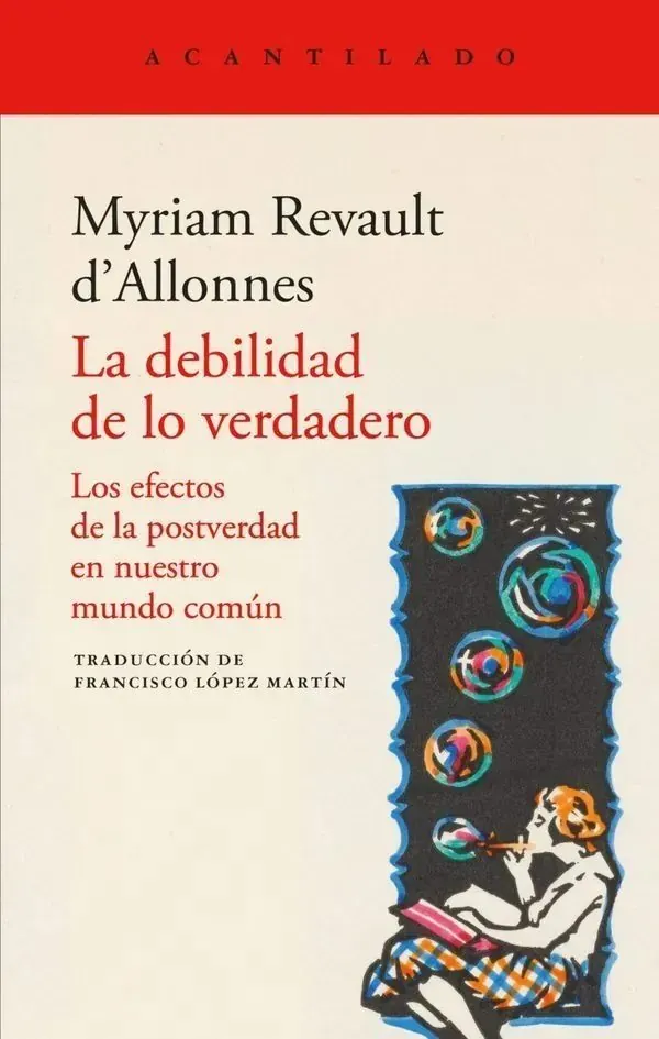 Portada de «La debilidad de lo verdadero», de Myriam Revault d’Allonnes