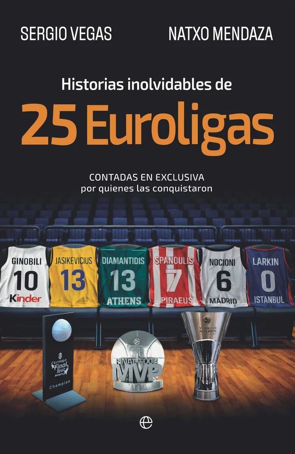 Portada de «Historias inolvidables de 25 Euroligas», de Natxo Mendaza, Sergio Vegas