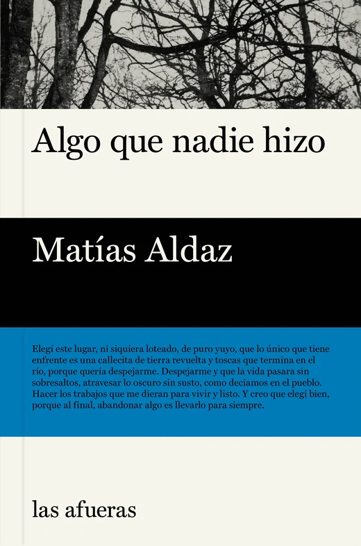 Portada de «Algo que nadie hizo», de Matías Aldaz