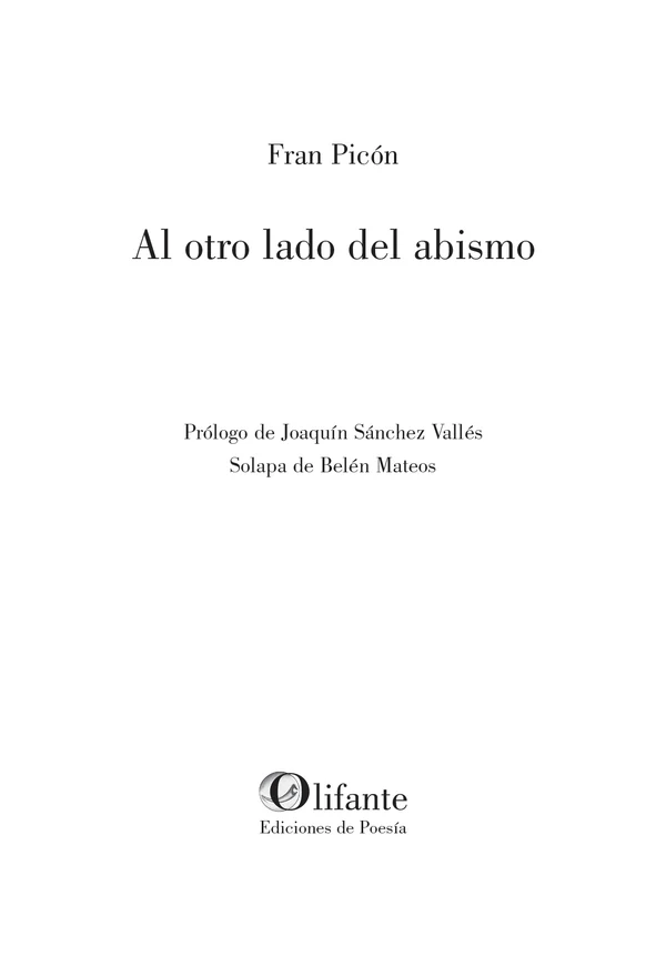 Portada de «Al otro lado del abismo», de Fran Picón