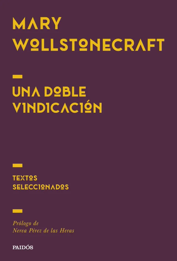 Portada de «Una doble vindicación», de Mary Wollstonecraft