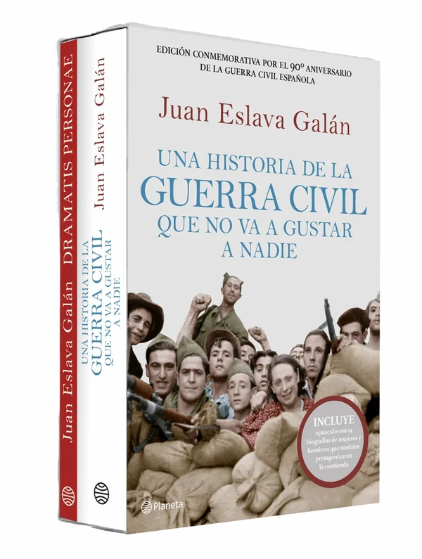 Portada de «Estuche Una historia de la Guerra Civil que no va a gustar a nadie», de Juan Eslava Galán