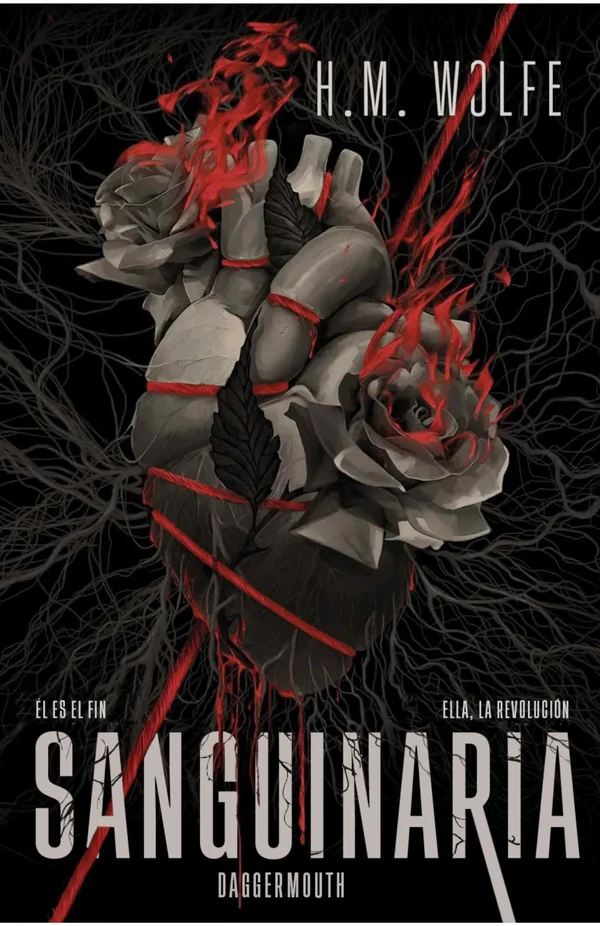 Portada de «Sanguinaria (El Corazón 1)», de H.M. Wolfe