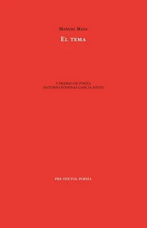 Portada de «El tema», de Manuel Mata