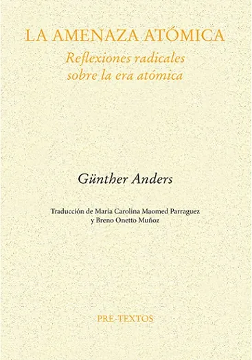Portada de «La amenaza atómica», de Günther Anders