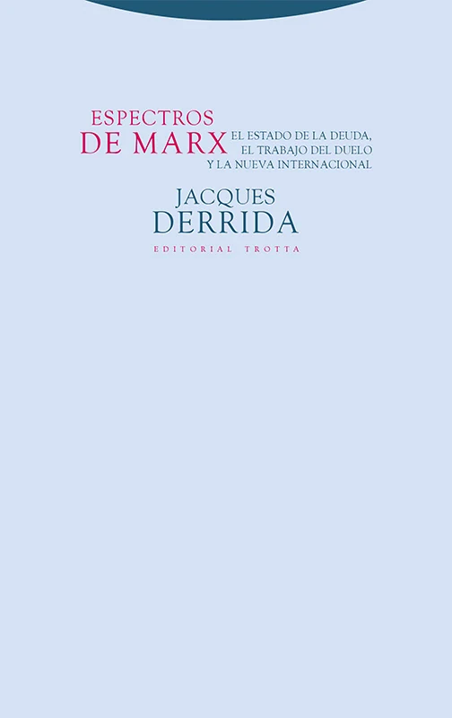 Portada de «Espectros de Marx», de Jacques Derrida