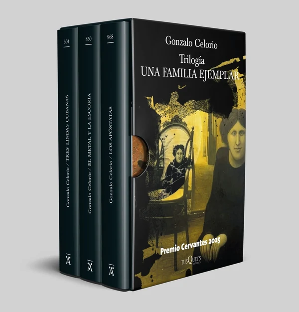 Portada de «Estuche Una familia ejemplar (Premio Cervantes 2025)», de Gonzalo Celorio